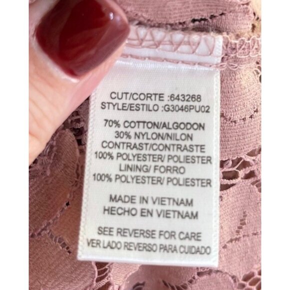 Halo Button Down Lace Blouse Small Dusty Pink Lace - Picture 7 of 8